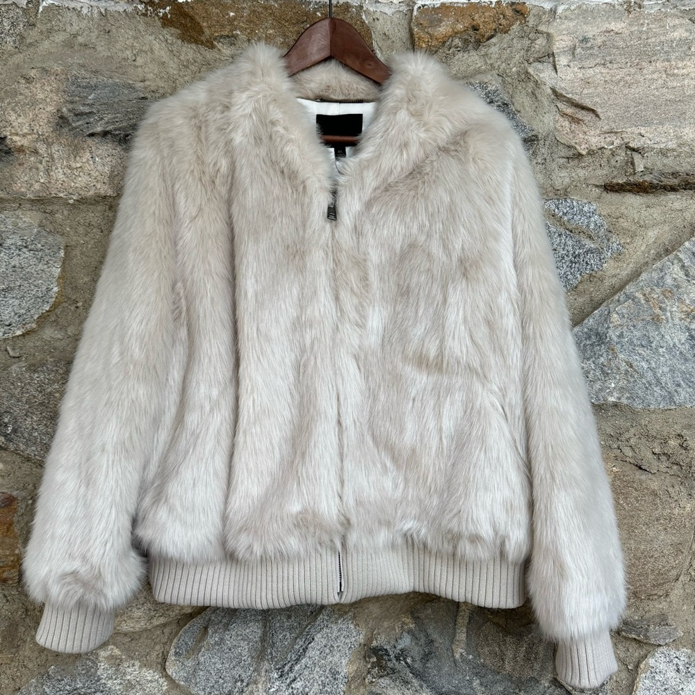 Banana Republic Faux Fur Bomber XL